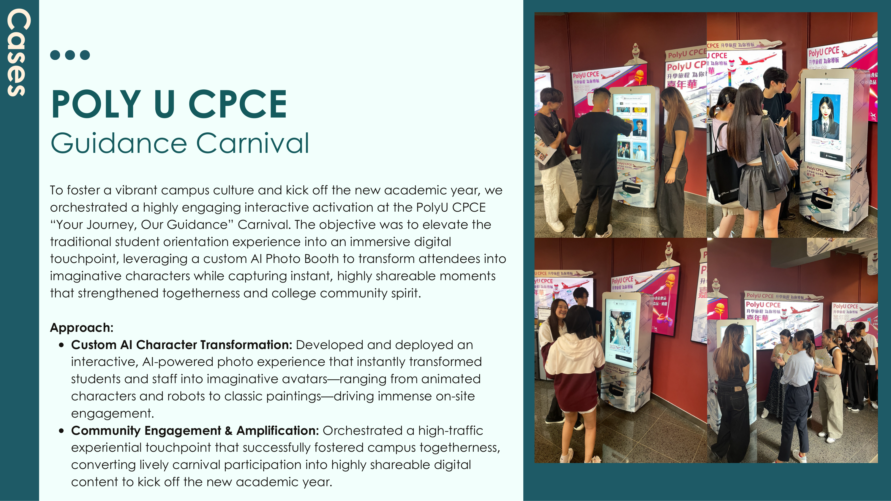 PolyU CPCE Guidance Carnival — AI photo booth turning students into avatars